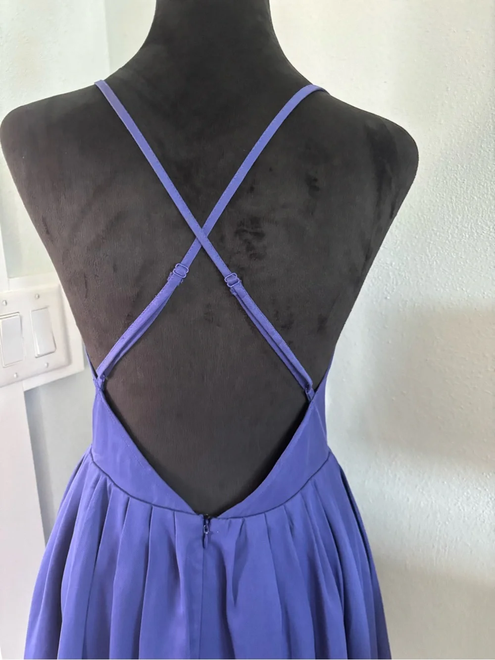 NBD Cobalt Navy Blue V-Neck Cross-Back Mini Dress small